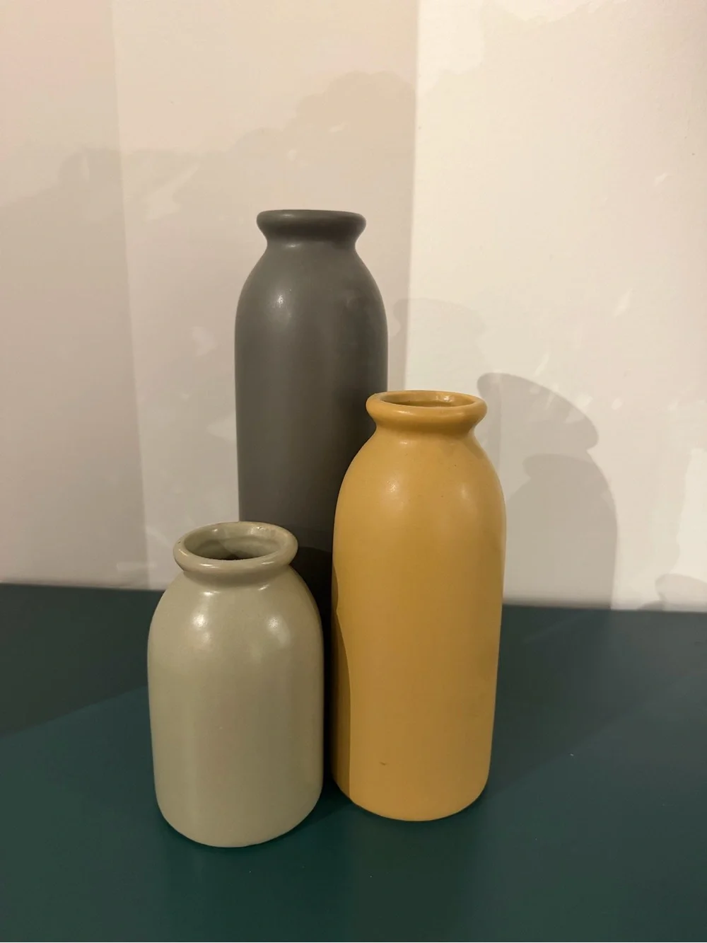 Trio of ceramic vases